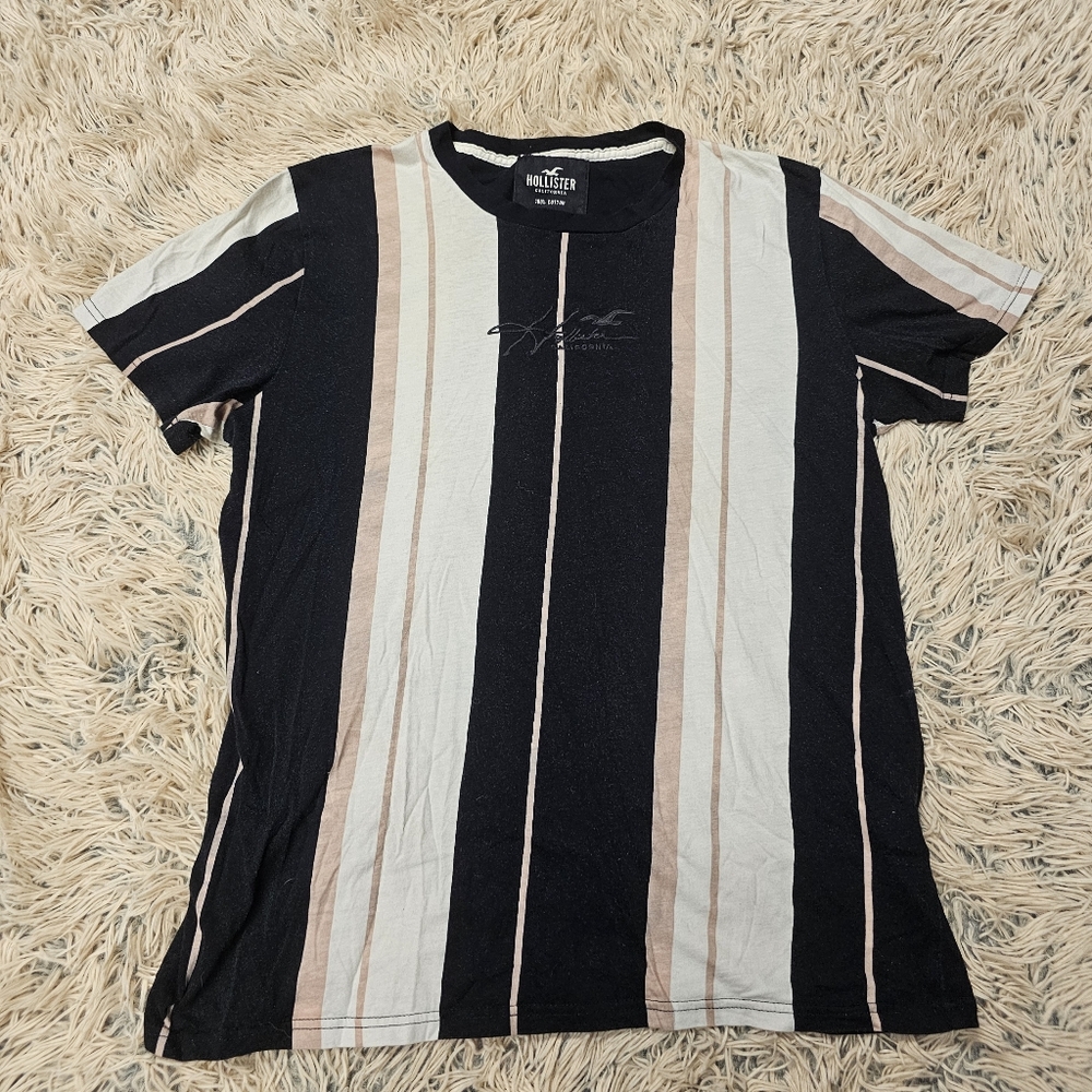 Hollister Stripped T-Shirt Medium 100% Cotton